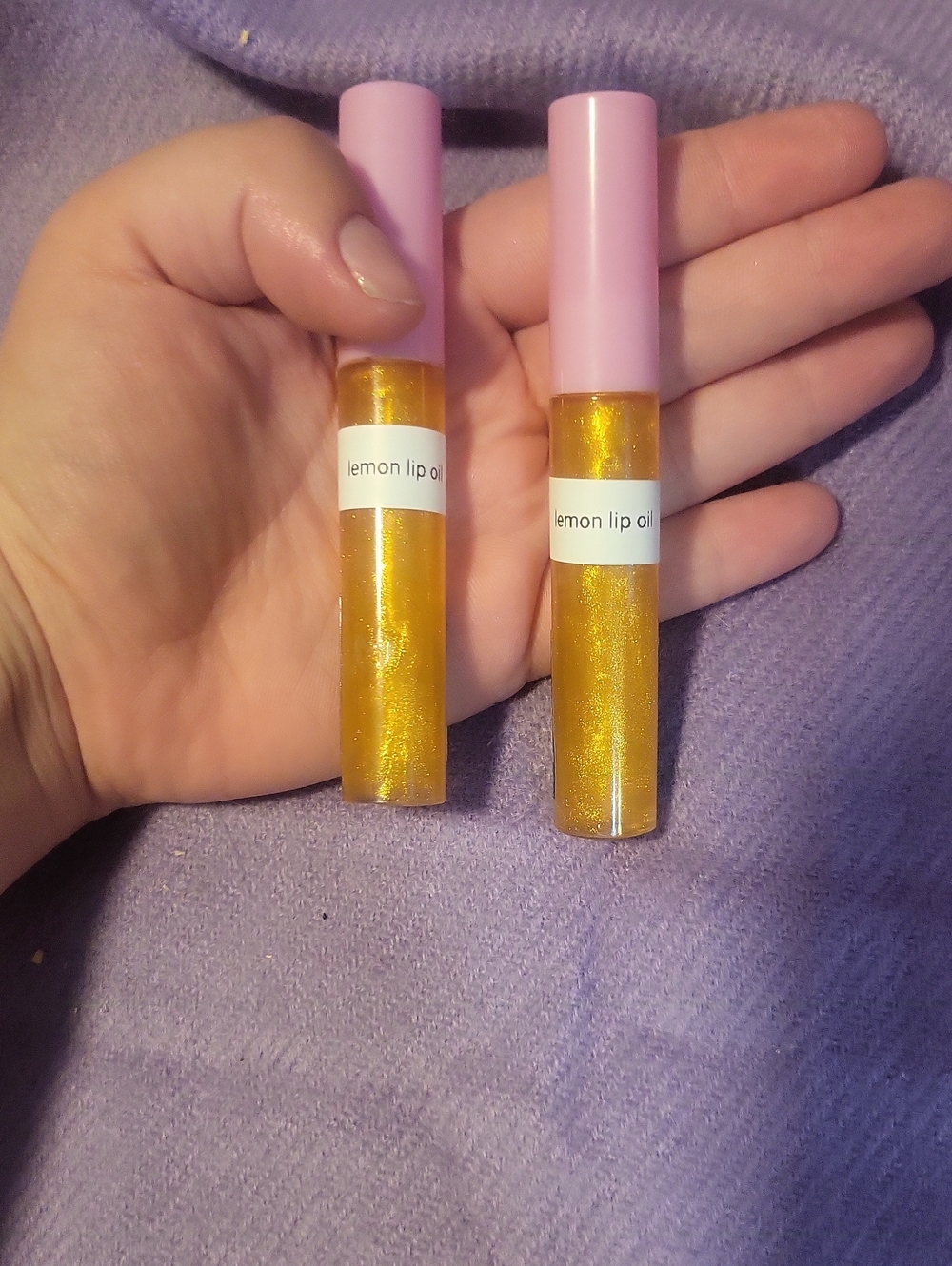 Lemon Lip Oil Gloss - Shimmery Yellow Handmade Qt 1